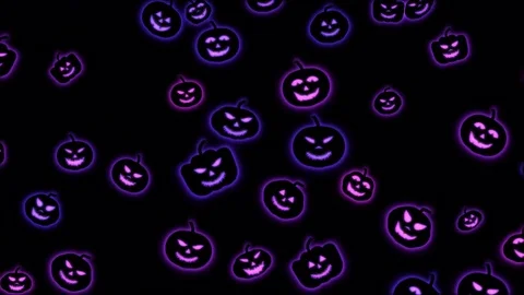 Colorful Falling Pumpkin Shapes - Loop Purple Stock Footage 77351643