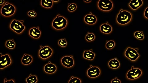 Colorful Falling Pumpkin Shapes - Loop Orange Stock Footage 77352454