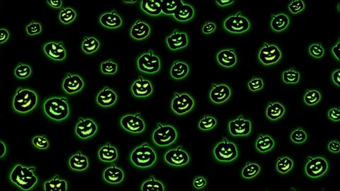 Colorful Falling Pumpkin Shapes - Loop Green Stock Footage 77352542