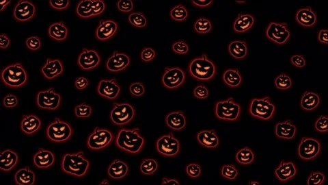 Colorful Falling Pumpkin Shapes - Loop Red Stock Footage 77352888