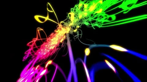 Colorful falling ribbons with gradient overlay effect. Simple 3d animation Stock Footage 323674559