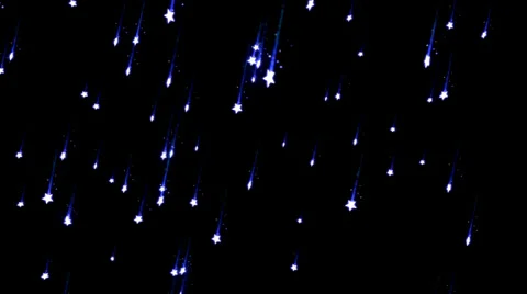 Colorful Falling Stars - Loop, Blue Stock Footage 34448666