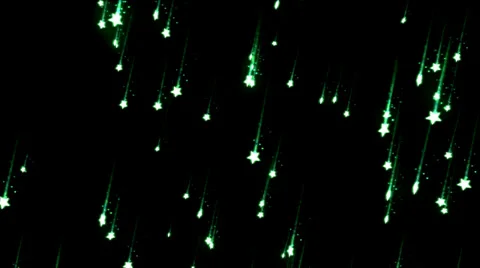 Colorful Falling Stars - Loop, Green Stock Footage 34448859