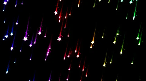 Colorful Falling Stars - Loop, Rainbow Stock Footage 34449509