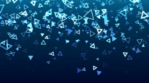 Colorful Falling Triangle Shapes Animation - Loop Blue Stock Footage 87842322