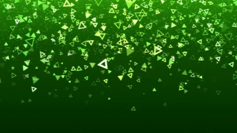 Colorful Falling Triangle Shapes Animation - Loop Green Stock Footage 87845842