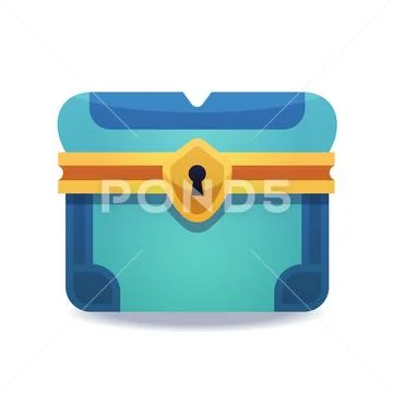Colorful fantasy chest illustration. Assets set for game design and web app.. Stock Illustration