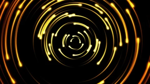 Colorful Fast Animated Circular Light Strokes - Seamless Loop Golden Stock Footage 88090276