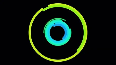 Colorful Fast Animated Circular Stroke Vortex - Loop Stock Footage 84070384