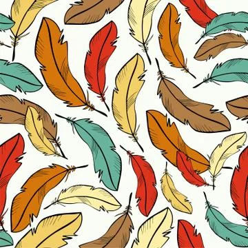 Colorful feather pattern Stock Illustration