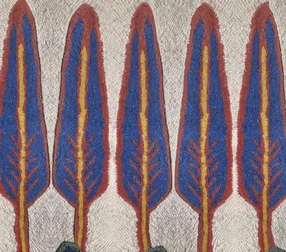 Colorful Feather Pattern Textile Background Stock Photos