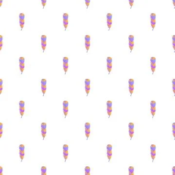 Colorful feather seamless pattern creating decorative background Stock Illustration