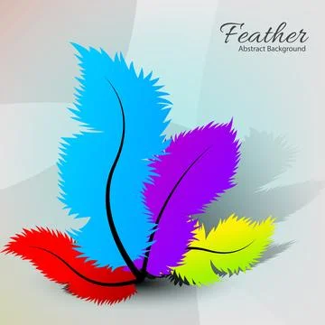 Colorful Feathers Background, Vector Illustration 스톡 일러스트