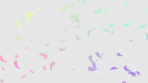 Colorful Feathers Drifting from Upper Right with Alpha Channel Overlay Stock Footage 331936282
