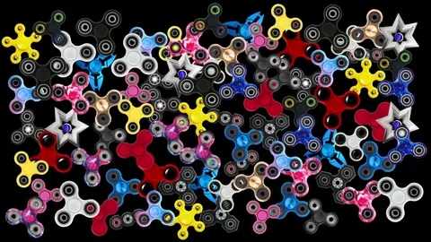 Colorful Fidget Finger Spinner Background Stock Footage 79105095
