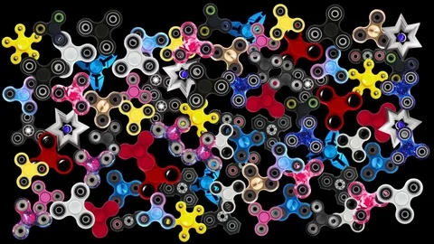 Colorful Fidget Finger Spinner Background Stock Footage 79106216