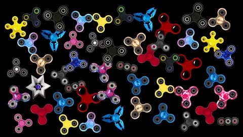 Colorful Fidget Finger Spinner Background 2 Stock Footage 79107873