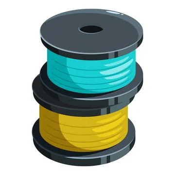 Colorful filament spools stacked for 3d printing Stock Illustration