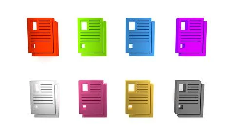 Colorful File document icon isolated on white background. Checklist icon. B.. Stock Illustration