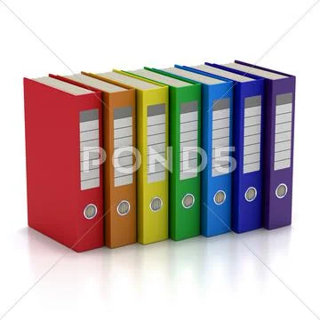 Colorful file folders Stock Illustration
