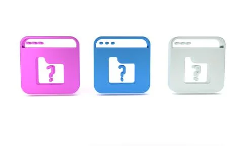 Colorful File missing icon isolated on white background. Minimalism concept.. Illustrazione stock