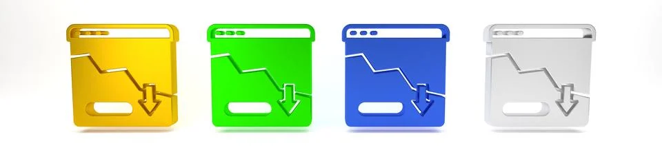 Colorful Financial growth decrease icon isolated on white background. Incre.. Stock Illustration