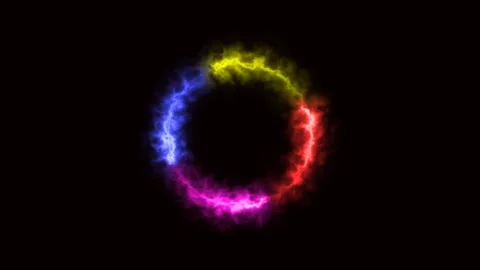 Colorful fire circle effect green screen background Video stock 279921330