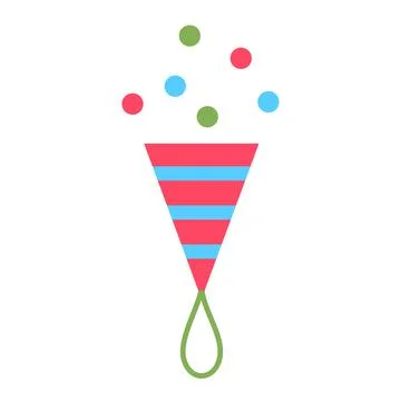 Colorful fire cracker flat icon isolated on white Stock Illustration