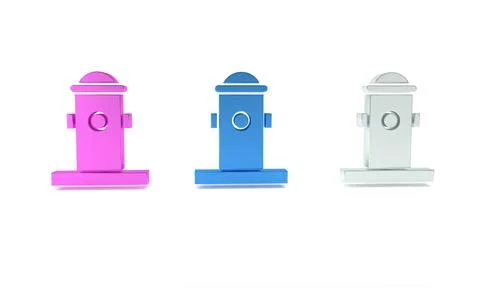 Colorful Fire hydrant icon isolated on white background. Minimalism concept.. Stock Illustration