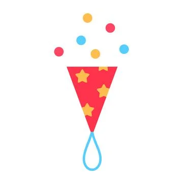 Colorful firecracker flat icon isolated on white Stock Illustration