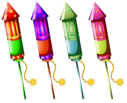 Colorful firecrackers Stock Illustration