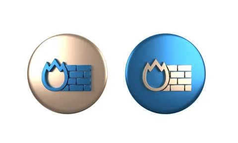 Colorful Firewall, security wall icon isolated on white background. Circle .. 스톡 일러스트
