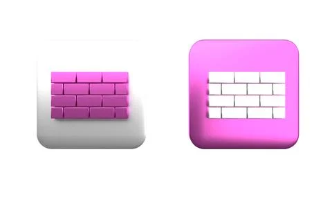 Colorful Firewall, security wall icon isolated on white background. Square .. Stock Photos