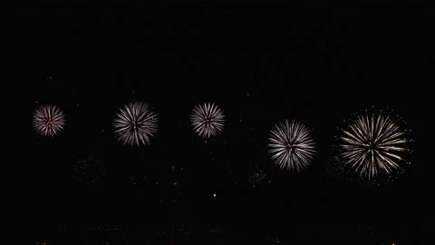 Colorful firework in 8K resolution 7680x4320. launch of the festive fireworks Vídeos de archivo 209828366