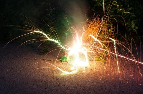 Colorful firework is about to explode Stock Photos
