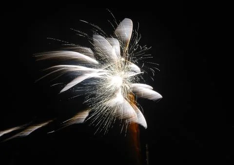 Colorful firework with black background Stock Photos