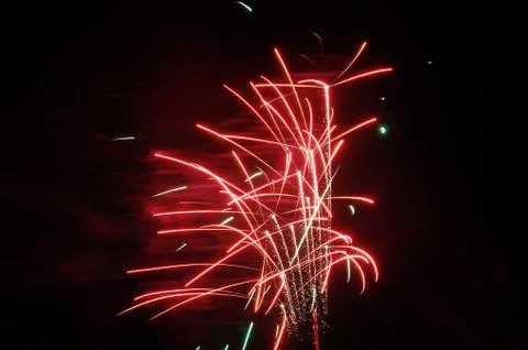 Colorful firework with black background Stock Photos
