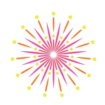 Colorful firework. Celebration fire firework, christmas pyrotechnics firecrac Illustrazione stock