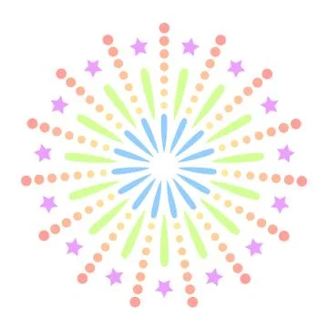 Colorful firework. Celebration fire firework, christmas pyrotechnics firecrac Stock Illustration