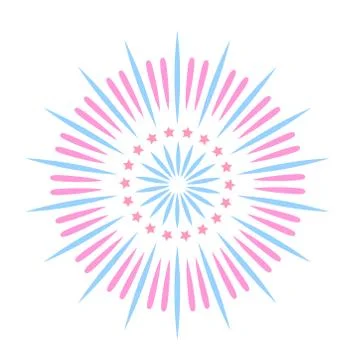 Colorful firework. Celebration fire firework, christmas pyrotechnics firecrac Stock Illustration