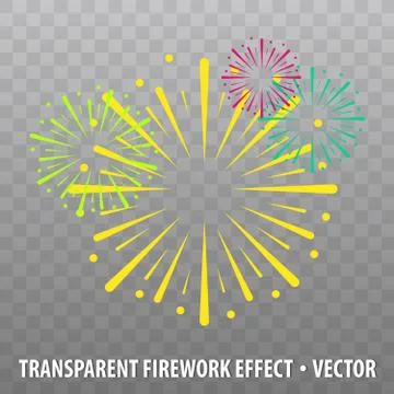 Colorful Firework Effect. Isolated on transparent Background. イラスト素材