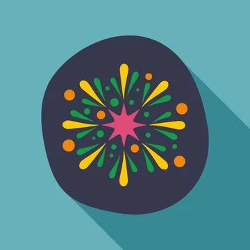 Colorful firework exploding celebrating party new year illustration Illustrazione stock