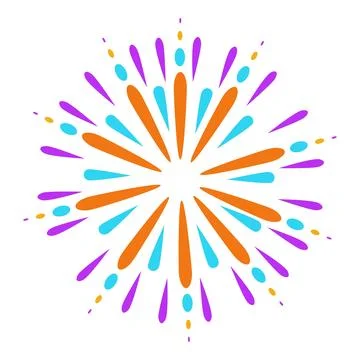 Colorful firework exploding in a starry sky during festive celebration Stock Illustration