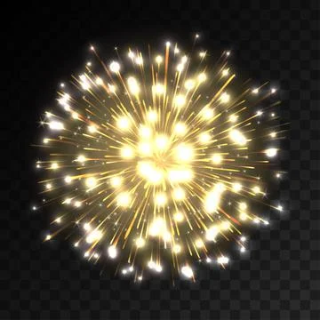 Colorful firework explosion on transparent background. Stock Illustration