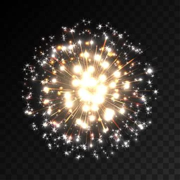 Colorful firework explosion on transparent background. Stock Illustration
