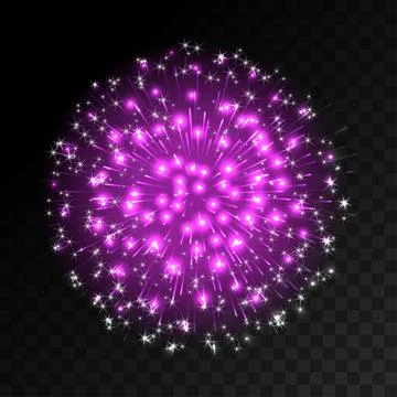 Colorful firework explosion on transparent background. Stock Illustration