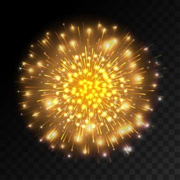 Colorful firework explosion on transparent background. Stock Illustration