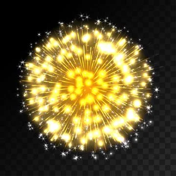 Colorful firework explosion on transparent background. Stock Illustration