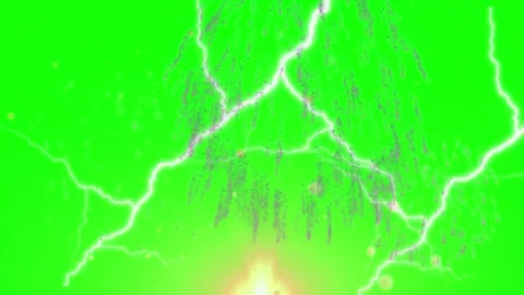 Colorful firework explosions with lightning bolts on green screen background Stock Footage 340882431