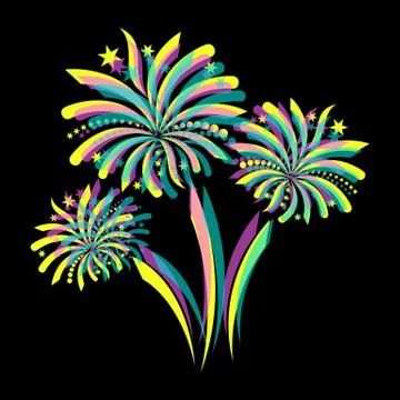 Colorful firework Illustrazione stock